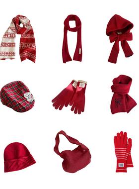郑佰万 定制2025新款秋冬保暖 圣诞节新年礼物围巾帽子手套女百搭