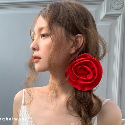 郑佰万法式手工玫瑰发绳立体花