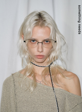 郑佰万 高智感银色眼镜女镜片度数可配百搭平光镜情侣出游搭配韩