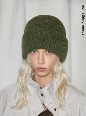 郑佰万 羊毛混纺高品质冷帽女户外防寒重磅堆堆帽极简百搭毛线帽