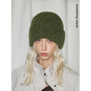 郑佰万 羊毛混纺高品质冷帽女户外防寒重磅堆堆帽极简百搭毛线帽