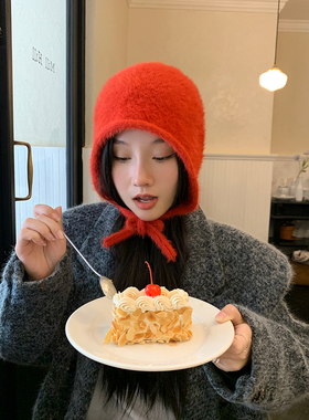 卖火柴的小女孩~北欧圣诞秋冬可爱针织帽子毛线帽女显脸小包头帽