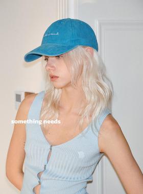 郑佰万 复古刺绣棒球帽女春夏韩版显脸小软顶宽檐百搭鸭舌帽女潮