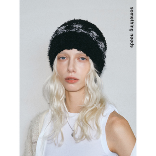 郑佰万 冬季出游费尔岛包头帽女绒面针织帽加厚保暖显脸小冷帽潮