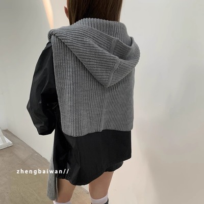 郑佰万秋冬韩版帽子围巾一体