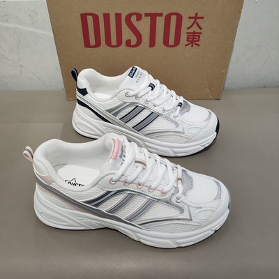 大东老爹鞋女鞋2026年春季新款平底中跟系带圆头休闲运动鞋C1379