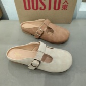 皮带扣舒适勃肯鞋 简约圆头平底女鞋 1245 新款 大东包头半托2025夏季