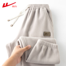 百搭阔腿抓绒长裤 回力新款 加绒加厚卫裤 秋冬季 双面摇粒绒休闲裤