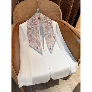 可刚可柔可娇媚~通勤无领醋酸拼接乔其纱阔版西装外套女夏