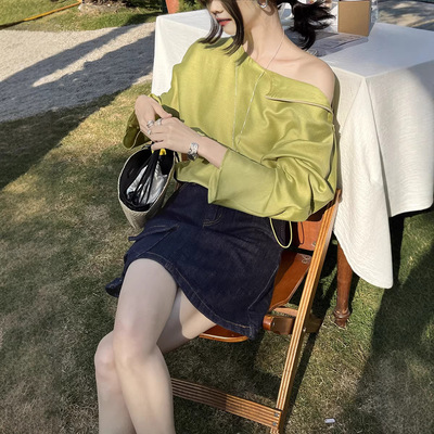 GRACETINA HOO春新两穿法法式松弛可调节连袖慵懒随性衬衫CSA2106