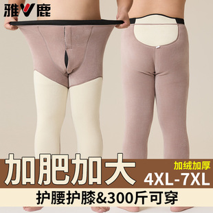 羊羔绒加厚棉裤 雅鹿保暖裤 中老年加肥大码 加厚加绒护膝打底裤 男士