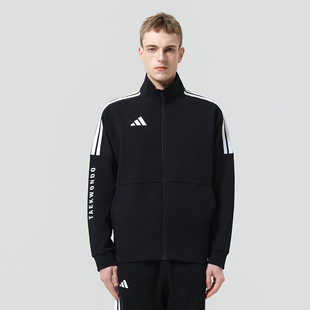 阿迪达斯春秋季外套男女黑白休闲运动新款立领夹克CLTR02NHJT-BW