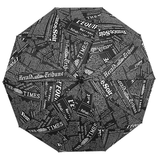 报纸全自动晴雨伞两用折叠大号个性创意男加大加固自开收超大雨伞