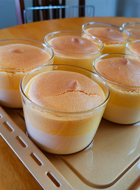 让你烤出口感滑嫩的焦糖布丁 高颜值带盖玻璃布丁杯 耐高温耐热