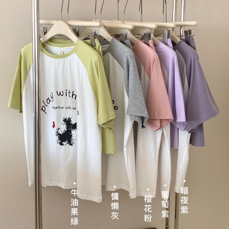 纯棉睡衣女夏季卡通休闲慵懒风