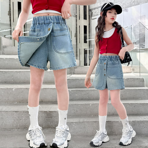 女童夏季牛仔短裤洋气裙裤休闲裤