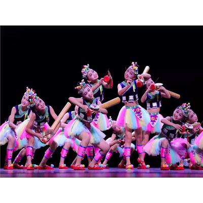 第十二届小荷风采渔鼓乐少儿民族表演服少数民族舞蹈服苗族演出服