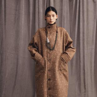 「藏宝图I」 野裁 重工双面穿提花棉感拼色长风衣外套 Trims Wild