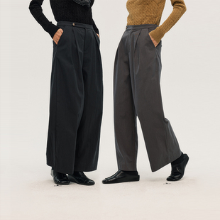 抗皱松紧打褶设计显瘦通勤阔腿长裤 Wild 「旅」 野裁 Trims