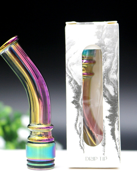510 Dirp tip 烟嘴 彩虹玻璃不锈钢折弯加长滴嘴810 Drip