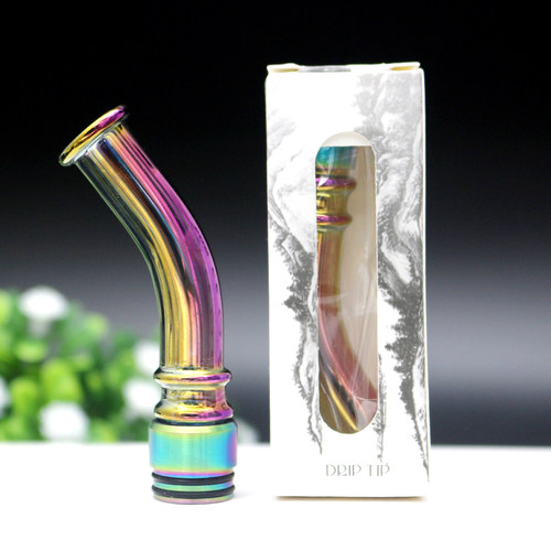 510 Dirp tip 烟嘴 彩虹玻璃不锈钢折弯加长滴嘴810 Drip