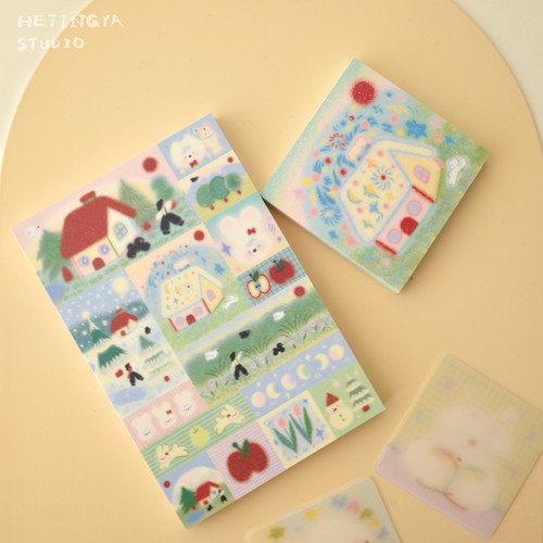禾亭呀原创插画便签手帐便签本子可爱治愈古早少女ins