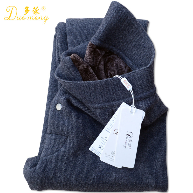 多蒙冬款羊绒保暖裤加厚全加绒羊毛裤男女士高腰修身中年打底棉裤