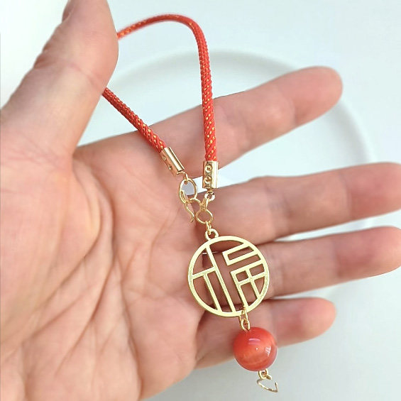 挂公仔玩偶的汽车挂绳福到挂件