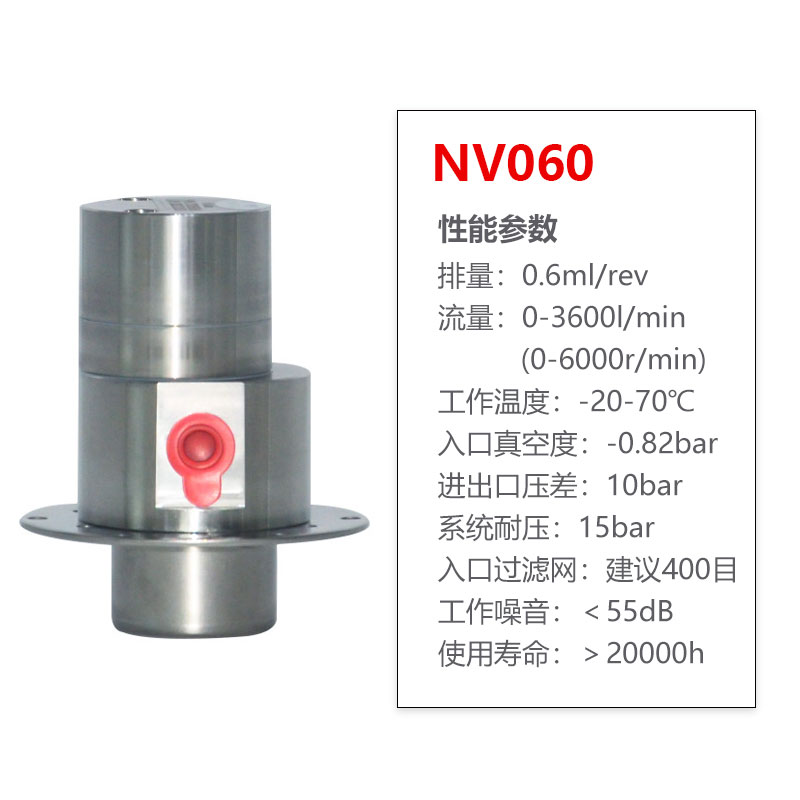 新品NV060 0.6cc/r不锈钢微型磁力驱动齿轮泵24V直流无刷齿轮自吸