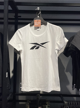 Reebok锐步夏季女子休闲运动圆领印花短袖T恤GV5522/GV5523