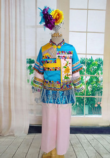 快乐阳光民族服装惠安小阿妹女表演服装定做海边的花头巾演出服