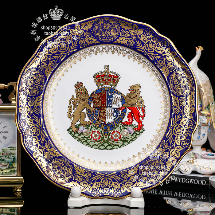 限量2000 英国制 spode 2000年皇家别墅摆件宮廷女王骨瓷盘 掛盘