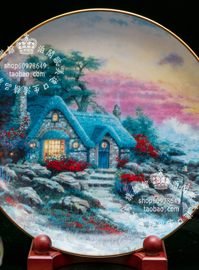 英国bradex Thomas kinkade 甜心庄园欧式艺术田园客厅装饰陶瓷盘