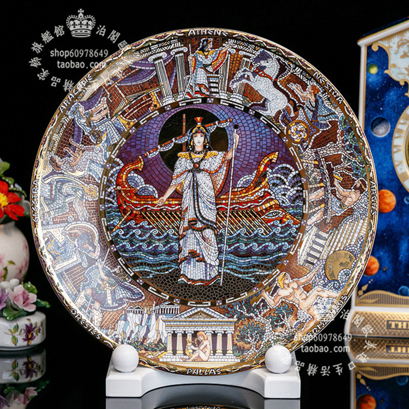 英国 royal worcester 1993希腊神话装饰画陶瓷盘挂盘 飞马传奇