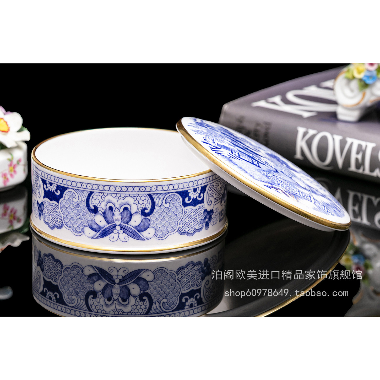 限量英国骨瓷陶瓷首饰盒收藏摆件