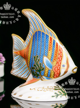 英国骨瓷装饰摆件鱼客厅动物欧式