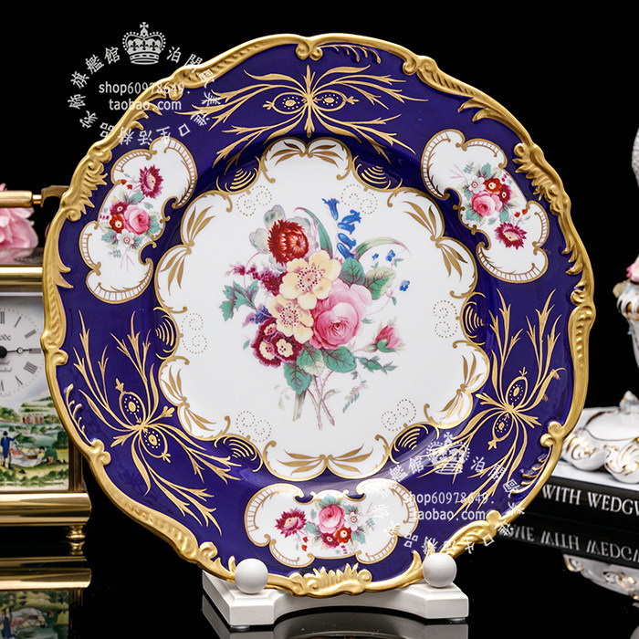 稀有手绘英国制现货 coalport 璀璨春色花卉骨瓷盘挂盘欧式