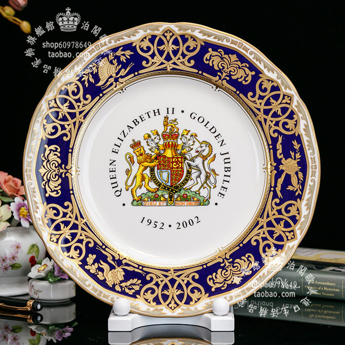 限量9500 英国 Royal Worcester 2002年女王骨瓷墙壁画陶瓷装饰盘