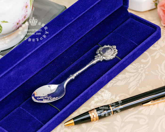 绝版英国制 皇家女王 1977 纯银 欧式925纪念收藏银勺咖啡勺茶匙
