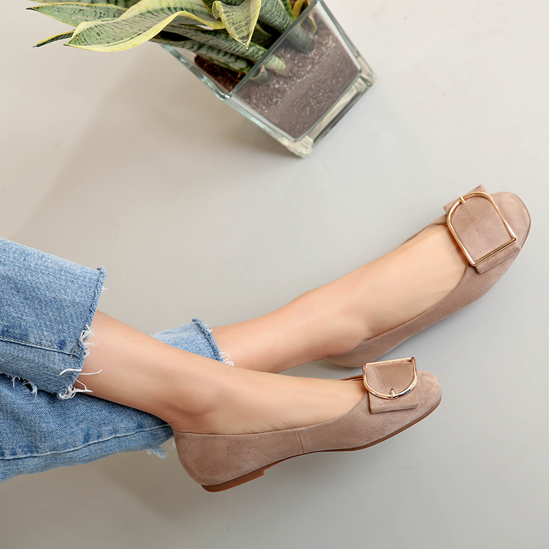 新款春夏方头韩版芭蕾舞浅口船鞋