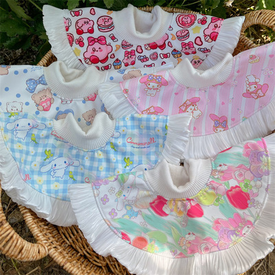 宠物猫猫口水鸡卡通猫咪软伊丽莎白圈布偶口水巾防水围脖大漂亮