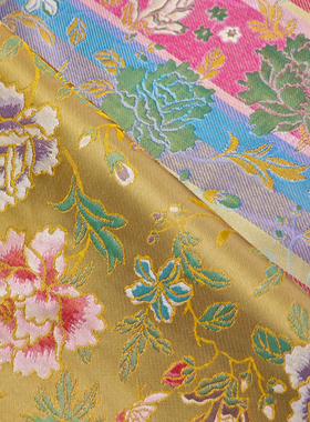 仿宋锦提花布料春秋新中式旗袍外套国风汉服织锦缎服装高端面料