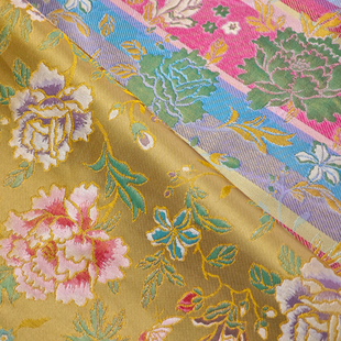 仿宋锦提花布料春秋新中式旗袍外套国风汉服织锦缎服装高端面料