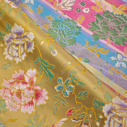 仿宋锦提花布料春秋新中式旗袍外套国风汉服织锦缎服装高端面料