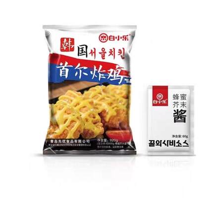 首尔炸鸡920克袋(含首尔炸鸡800克蜂蜜芥末酱/120克)多省包邮