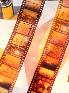 暮光旅行胶卷系列pet胶带相框胶片造景贴画diy装饰素材纸写实打底