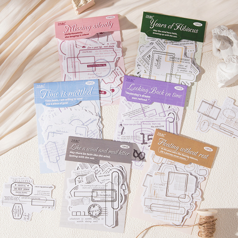 时光追忆系列复古边框字母贴纸