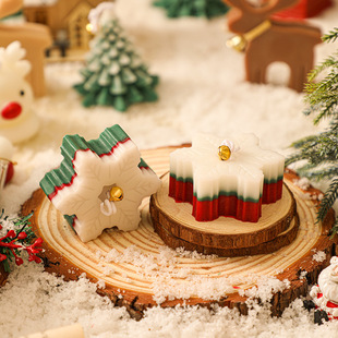 次日达冬季氛围蜡烛雪花香薰圣诞节创意雪花造型香薰小礼品圣诞雪