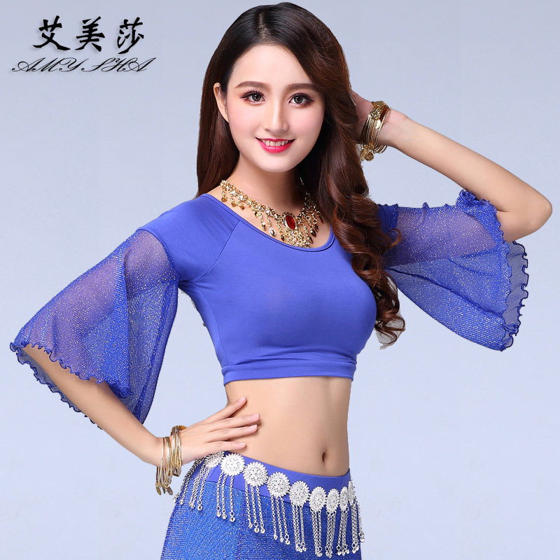 肚皮舞上衣2019新款练功服短袖上衣喇叭袖表演服网纱性感上装|ruв категории движение/йога/фитнес/фанаты товаров, танец/аэробика/гимнастика, танец живота, танец живота. - от Buy2taobao.com для оказания профессиональной услуги покупки агента Taobao