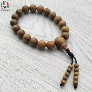 天然绿檀木手串18手持念珠檀香木男女款手链108颗木质佛珠圣檀木